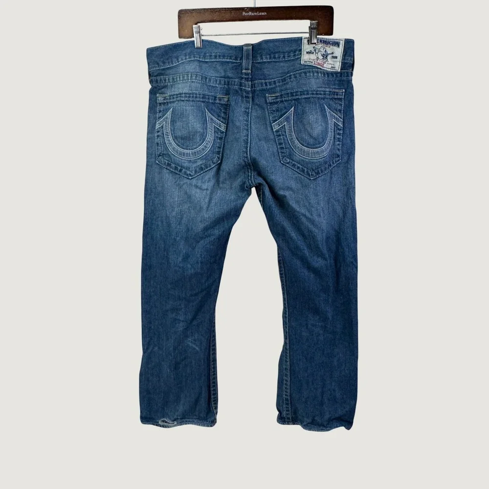 True Religion Straight Leg Jeans‎ 38X29 Blue Denim Y2K Streetwear McBling